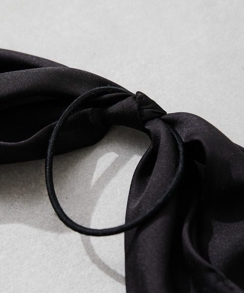 Omekashi(オメカシ)の「サテンリボンヘアゴム(ヘアゴム・レディース・ブラック・FREE)」の7枚目の写真