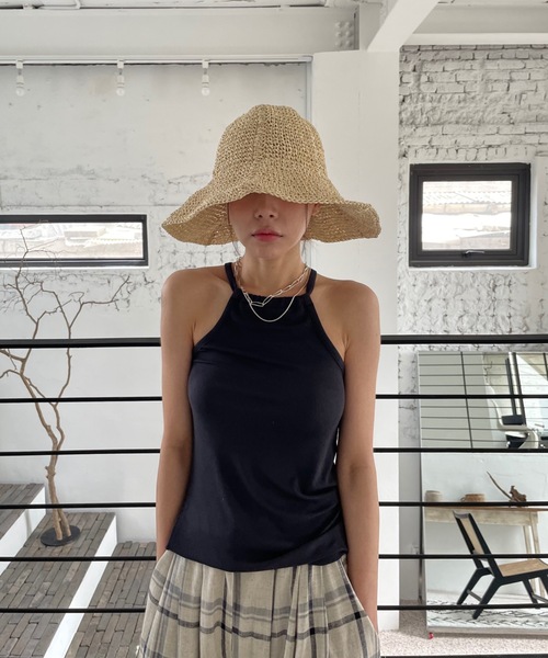 Didot.showroom(ディドット ショールーム)の「つば広ペーパーハット(ハット・レディース・ベージュ/ブラウン・FREE)」の9枚目の写真