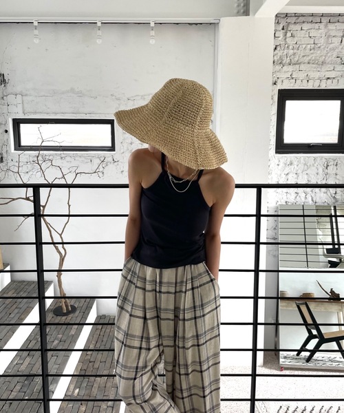 Didot.showroom(ディドット ショールーム)の「つば広ペーパーハット(ハット・レディース・ベージュ/ブラウン・FREE)」の11枚目の写真