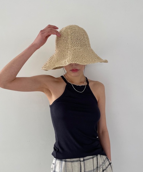Didot.showroom(ディドット ショールーム)の「つば広ペーパーハット(ハット・レディース・ベージュ/ブラウン・FREE)」の19枚目の写真