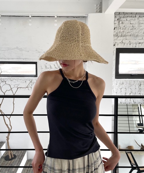 Didot.showroom(ディドット ショールーム)の「つば広ペーパーハット(ハット・レディース・ベージュ/ブラウン・FREE)」の22枚目の写真
