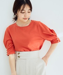 VIS | 【EASY CARE】シルケットスムースタックボリュームスリーブTシャツ(Tシャツ/カットソー)