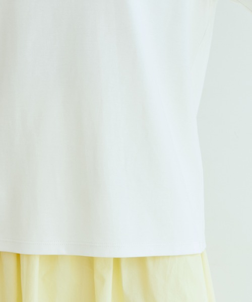 VIS（ビス）の「【EASY CARE】シルケットスムースタックボリュームスリーブTシャツ（Tシャツ/カットソー・レディース・ブラック/オフホワイト/レンガ/ライトグリーン・FREE）」の20枚目の写真