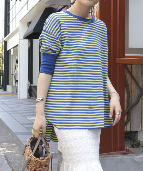 FRUIT OF THE LOOM(フルーツオブザルーム)の「【別注】【WEB限定】【FRUIT OF THE LOOM】ワッフルプルオーバーT(Tシャツ/カットソー・レディース・ホワイト×ブラック/グリーン系その他/ブルー系その他/ピンク系その他・FREE)」の3枚目の写真