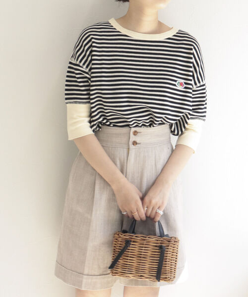 FRUIT OF THE LOOM(フルーツオブザルーム)の「【別注】【WEB限定】【FRUIT OF THE LOOM】ワッフルプルオーバーT(Tシャツ/カットソー・レディース・ホワイト×ブラック/グリーン系その他/ブルー系その他/ピンク系その他・FREE)」の8枚目の写真