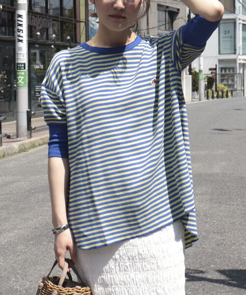 FRUIT OF THE LOOM(フルーツオブザルーム)の「【別注】【WEB限定】【FRUIT OF THE LOOM】ワッフルプルオーバーT(Tシャツ/カットソー・レディース・ホワイト×ブラック/グリーン系その他/ブルー系その他/ピンク系その他・FREE)」の12枚目の写真