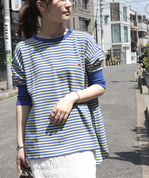 FRUIT OF THE LOOM(フルーツオブザルーム)の「【別注】【WEB限定】【FRUIT OF THE LOOM】ワッフルプルオーバーT(Tシャツ/カットソー・レディース・ホワイト×ブラック/グリーン系その他/ブルー系その他/ピンク系その他・FREE)」の13枚目の写真
