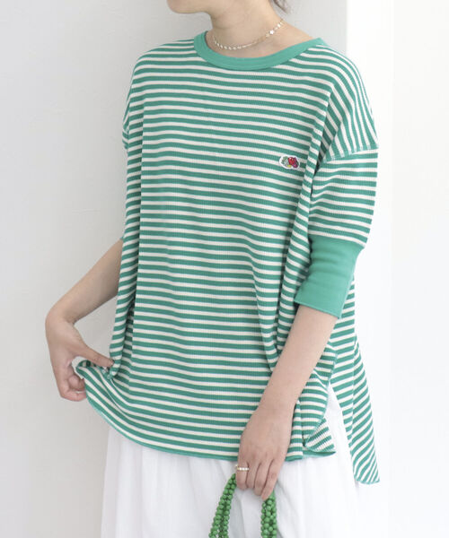FRUIT OF THE LOOM(フルーツオブザルーム)の「【別注】【WEB限定】【FRUIT OF THE LOOM】ワッフルプルオーバーT(Tシャツ/カットソー・レディース・ホワイト×ブラック/グリーン系その他/ブルー系その他/ピンク系その他・FREE)」の19枚目の写真