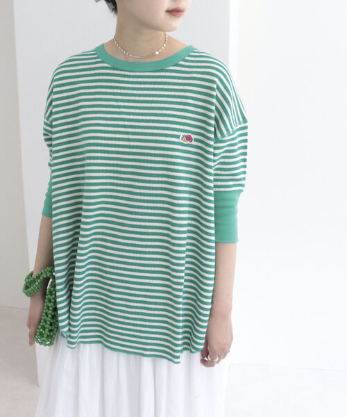 FRUIT OF THE LOOM(フルーツオブザルーム)の「【別注】【WEB限定】【FRUIT OF THE LOOM】ワッフルプルオーバーT(Tシャツ/カットソー・レディース・ホワイト×ブラック/グリーン系その他/ブルー系その他/ピンク系その他・FREE)」の20枚目の写真