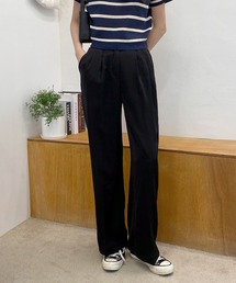 by muni:r | 春夏デイリーハイウエストピンタックスラックス(スラックス)
