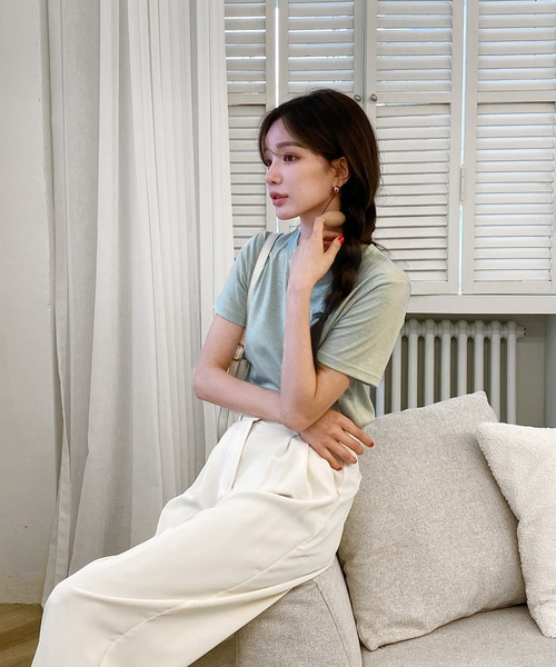 by muni:r（バイ ムニール）の「春夏デイリーハイウエストピンタックスラックス（スラックス・レディース・ブラック/ブルー/アイボリー・FREE）」の21枚目の写真