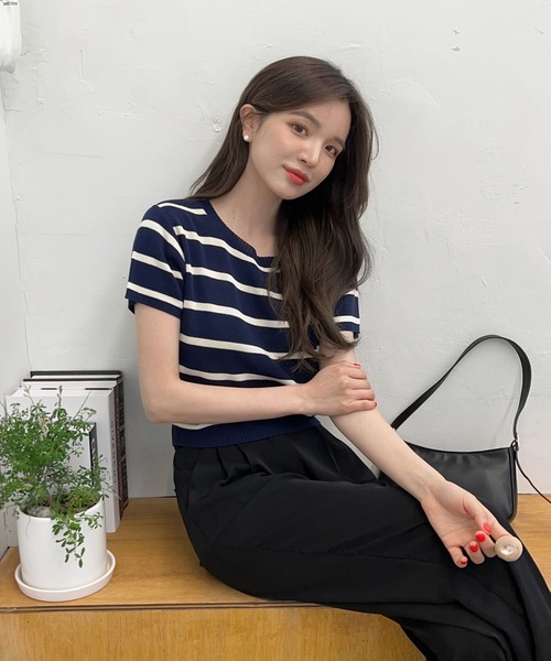 by muni:r（バイ ムニール）の「春夏デイリーハイウエストピンタックスラックス（スラックス・レディース・ブラック/ブルー/アイボリー・FREE）」の12枚目の写真