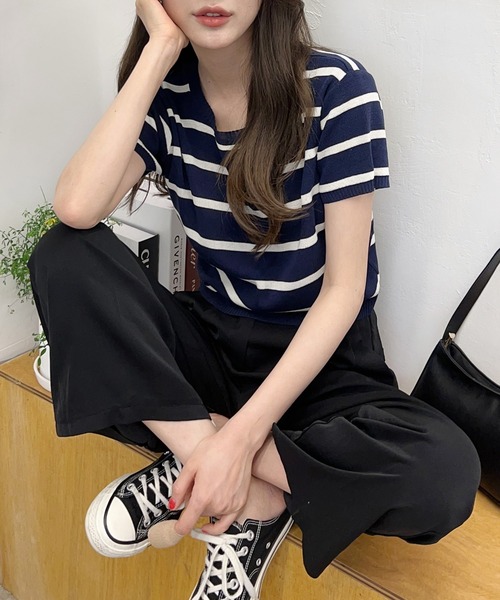 by muni:r（バイ ムニール）の「春夏デイリーハイウエストピンタックスラックス（スラックス・レディース・ブラック/ブルー/アイボリー・FREE）」の18枚目の写真