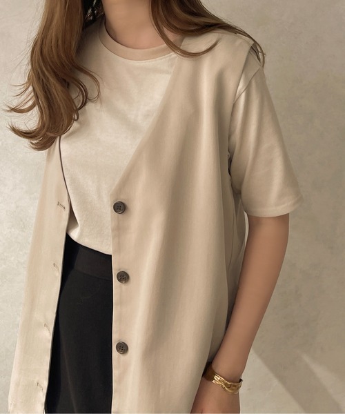 apres jour clair(アプレジュールクレア)の「【apres jour clair】【SETUP可能】ノーカラージレ【ZOZOTOWN限定アイテム】(ベスト・レディース・ライトブラウン/ライトベージュ・X-LARGE/フリー)」の2枚目の写真