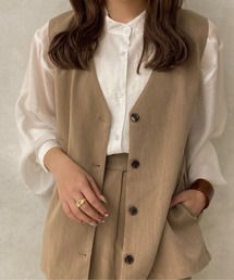 【apres jour clair】【SETUP可能】ノーカラージレ【ZOZOTOWN限定アイテム】