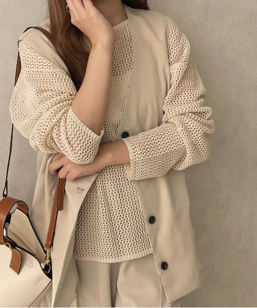 apres jour clair(アプレジュールクレア)の「【apres jour clair】【SETUP可能】ノーカラージレ【ZOZOTOWN限定アイテム】(ベスト・レディース・ライトブラウン/ライトベージュ・X-LARGE/フリー)」の11枚目の写真