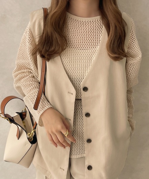 apres jour clair(アプレジュールクレア)の「【apres jour clair】【SETUP可能】ノーカラージレ【ZOZOTOWN限定アイテム】(ベスト・レディース・ライトブラウン/ライトベージュ・X-LARGE/フリー)」の13枚目の写真