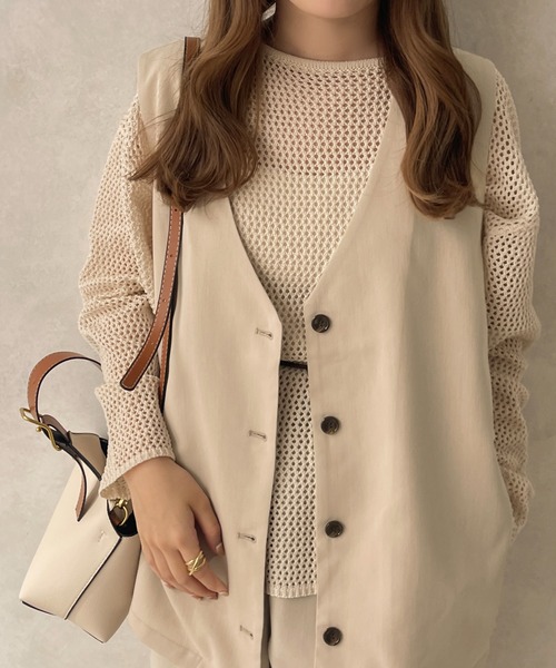 apres jour clair(アプレジュールクレア)の「【apres jour clair】【SETUP可能】ノーカラージレ【ZOZOTOWN限定アイテム】(ベスト・レディース・ライトブラウン/ライトベージュ・X-LARGE/フリー)」の15枚目の写真