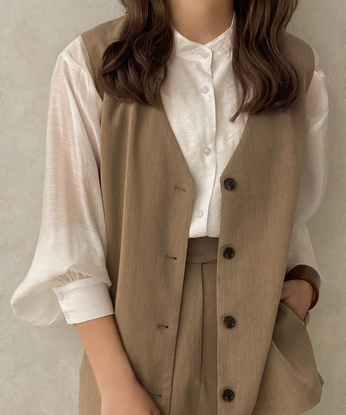 apres jour clair(アプレジュールクレア)の「【apres jour clair】【SETUP可能】ノーカラージレ【ZOZOTOWN限定アイテム】(ベスト・レディース・ライトブラウン/ライトベージュ・X-LARGE/フリー)」の20枚目の写真