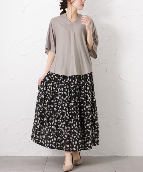 NAVY（ネイビー）の「インドレーヨン ドルマンブラウス（シャツ/ブラウス・レディース・グレー/カーキ・フリー）」の4枚目の写真