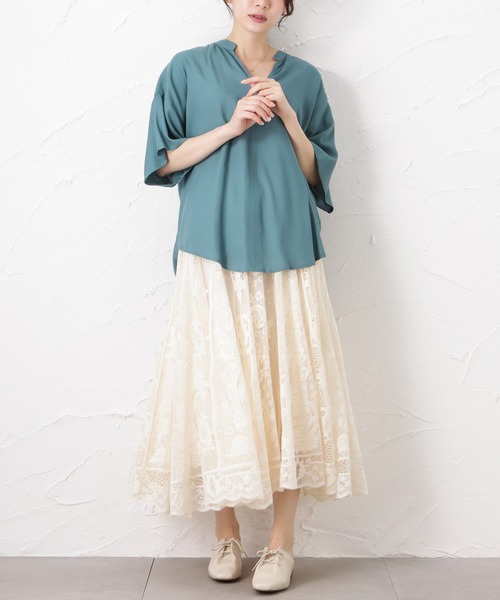 NAVY（ネイビー）の「インドレーヨン ドルマンブラウス（シャツ/ブラウス・レディース・グレー/カーキ・フリー）」の9枚目の写真