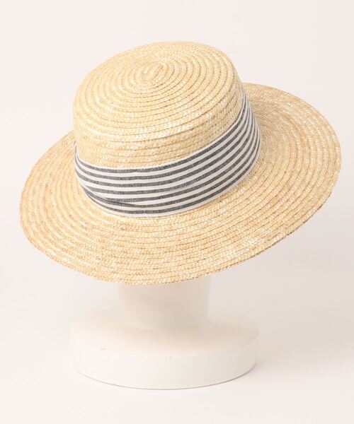 polcadot（ポルカドット）の「ストライプベルト 麦わらカンカン帽（ハット・レディース・ブラック/グレー/ベージュ・FREE）」の7枚目の写真