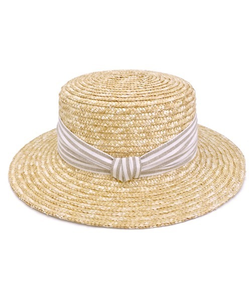 polcadot（ポルカドット）の「ストライプベルト 麦わらカンカン帽（ハット・レディース・ブラック/グレー/ベージュ・FREE）」の4枚目の写真