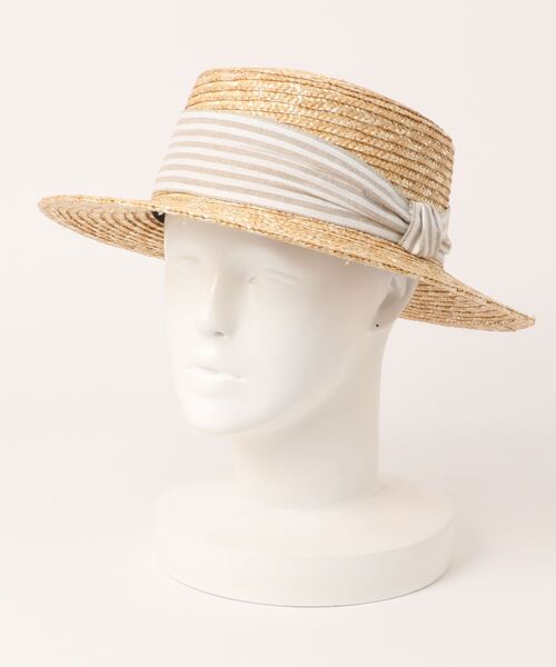 polcadot（ポルカドット）の「ストライプベルト 麦わらカンカン帽（ハット・レディース・ブラック/グレー/ベージュ・FREE）」の13枚目の写真