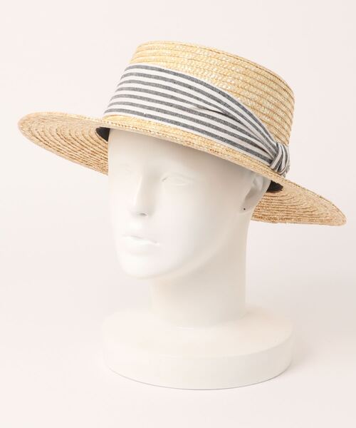 polcadot（ポルカドット）の「ストライプベルト 麦わらカンカン帽（ハット・レディース・ブラック/グレー/ベージュ・FREE）」の15枚目の写真
