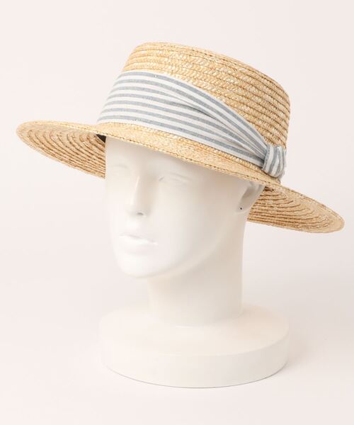 polcadot（ポルカドット）の「ストライプベルト 麦わらカンカン帽（ハット・レディース・ブラック/グレー/ベージュ・FREE）」の14枚目の写真