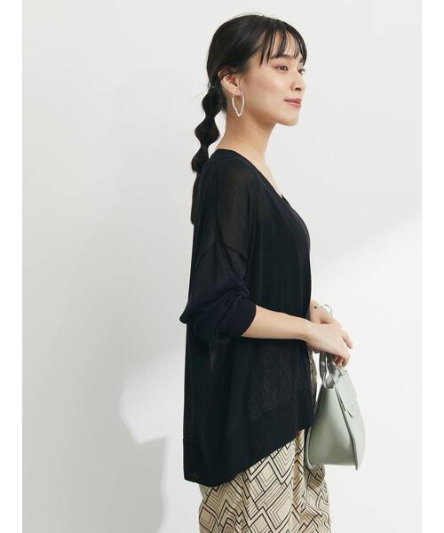 Green　Parks（グリーンパークス）の「接触冷感 ゆったりカーデ（カーディガン/ボレロ・レディース・ライトグレー/ブラック/グリーン/アイボリー・FREE）」の21枚目の写真