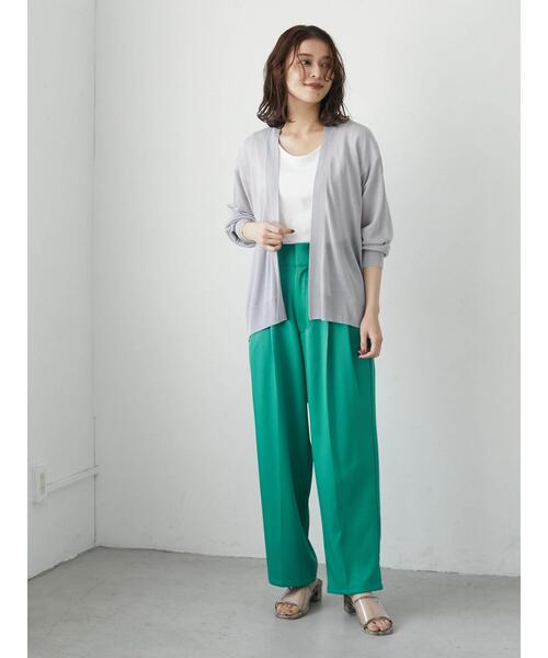 Green　Parks（グリーンパークス）の「接触冷感 ゆったりカーデ（カーディガン/ボレロ・レディース・ライトグレー/ブラック/グリーン/アイボリー・FREE）」の19枚目の写真