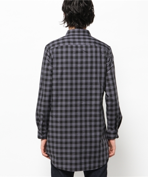 WHO'S WHO gallery（フーズフーギャラリー）の「【GIGGER】ブロックロングシャツ（シャツ/ブラウス・メンズ・グレー/オレンジ・MEDIUM/LARGE/FREE）」の5枚目の写真