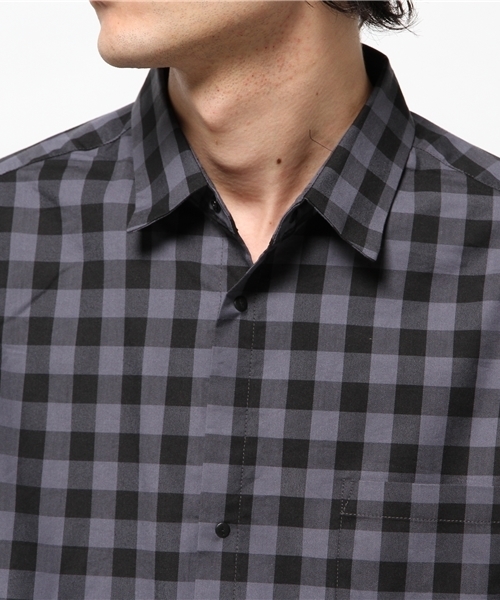 WHO'S WHO gallery（フーズフーギャラリー）の「【GIGGER】ブロックロングシャツ（シャツ/ブラウス・メンズ・グレー/オレンジ・MEDIUM/LARGE/FREE）」の6枚目の写真