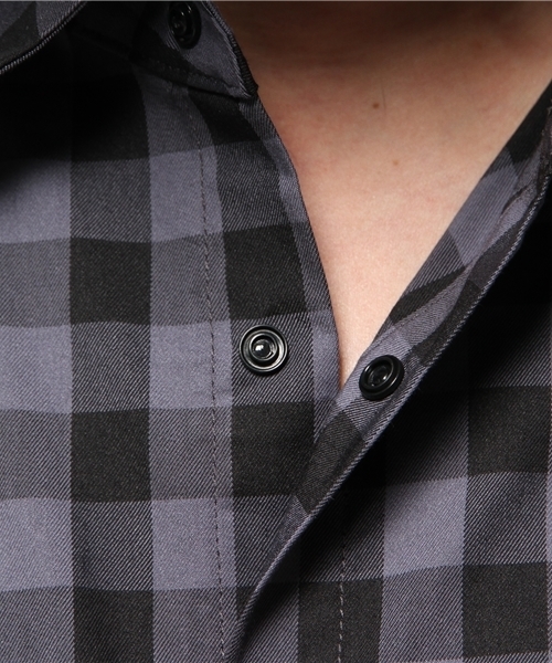 WHO'S WHO gallery（フーズフーギャラリー）の「【GIGGER】ブロックロングシャツ（シャツ/ブラウス・メンズ・グレー/オレンジ・MEDIUM/LARGE/FREE）」の12枚目の写真