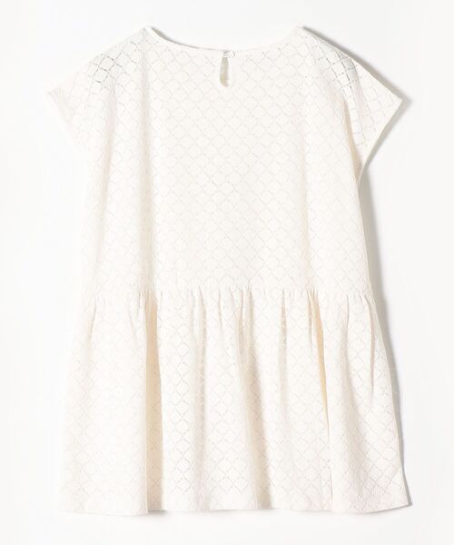 SHIPS any(シップス エニィ)の「SHIPS any:〈ウォッシャブル〉ホール レース ペプラム TEE◇(Tシャツ/カットソー・レディース・ホワイト/ネイビー/オフホワイト・ONE SIZE)」の6枚目の写真