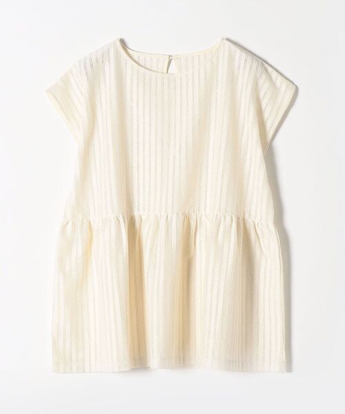 SHIPS any(シップス エニィ)の「SHIPS any:〈ウォッシャブル〉ホール レース ペプラム TEE◇(Tシャツ/カットソー・レディース・ホワイト/ネイビー/オフホワイト・ONE SIZE)」の11枚目の写真