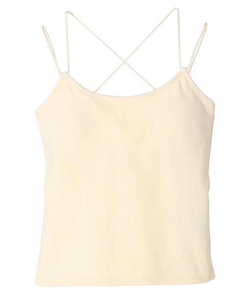 DURAS（デュラス）の「パッド付バッククロスキャミソール（キャミソール・レディース・ホワイト/ブラック・FREE）」の3枚目の写真