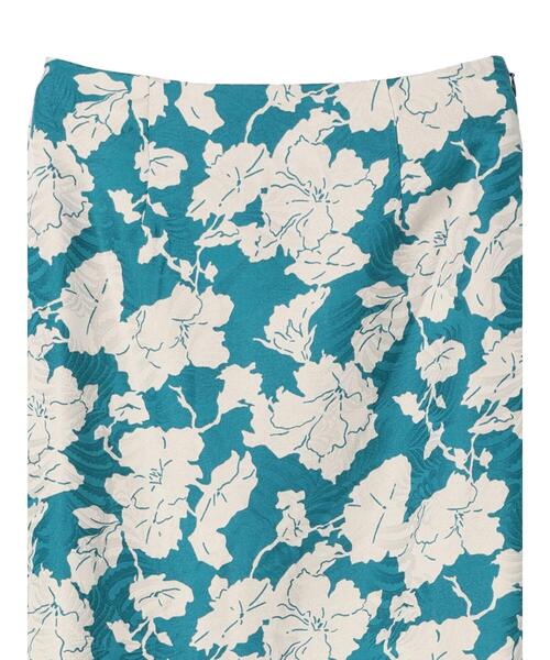 earth music&ecology（アースミュージックアンドエコロジー）の「フラワープリントジャガードスカート（スカート・レディース・ダークグリーン/バーガンディー・S/M）」の13枚目の写真