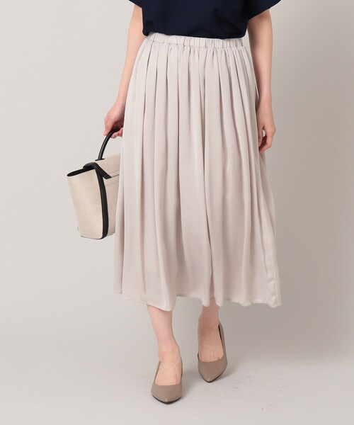 UNTITLED（アンタイトル）の「◆【セットでも単品でも】ドット柄 ミモレ丈スカート＜洗える／SETUP／ウエストゴム／通勤＞（スカート・レディース・ベージュ系その他4/ブルー系/ネイビー系・00/02/04/44/48）」の2枚目の写真