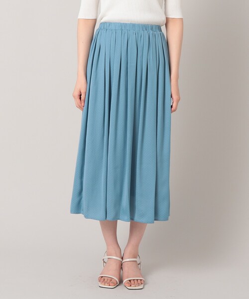 UNTITLED（アンタイトル）の「◆【セットでも単品でも】ドット柄 ミモレ丈スカート＜洗える／SETUP／ウエストゴム／通勤＞（スカート・レディース・ベージュ系その他4/ブルー系/ネイビー系・00/02/04/44/48）」の4枚目の写真