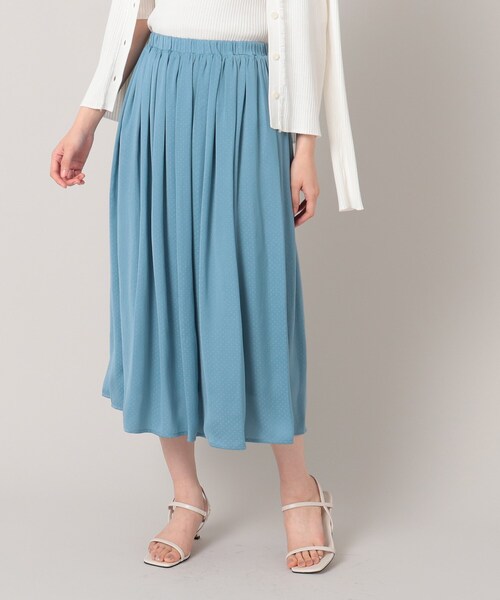 UNTITLED（アンタイトル）の「◆【セットでも単品でも】ドット柄 ミモレ丈スカート＜洗える／SETUP／ウエストゴム／通勤＞（スカート・レディース・ベージュ系その他4/ブルー系/ネイビー系・00/02/04/44/48）」の7枚目の写真