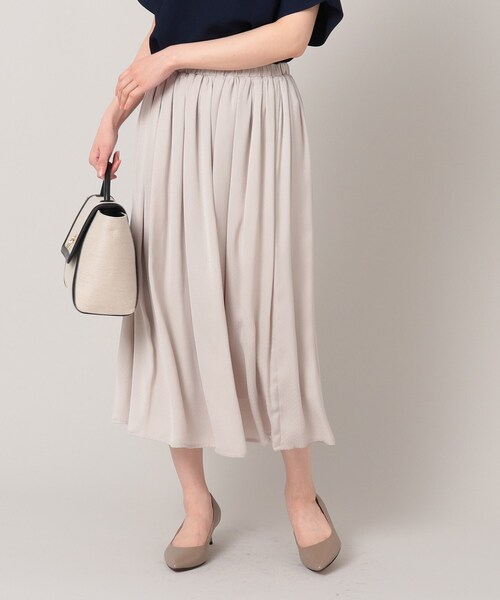 UNTITLED（アンタイトル）の「◆【セットでも単品でも】ドット柄 ミモレ丈スカート＜洗える／SETUP／ウエストゴム／通勤＞（スカート・レディース・ベージュ系その他4/ブルー系/ネイビー系・00/02/04/44/48）」の12枚目の写真