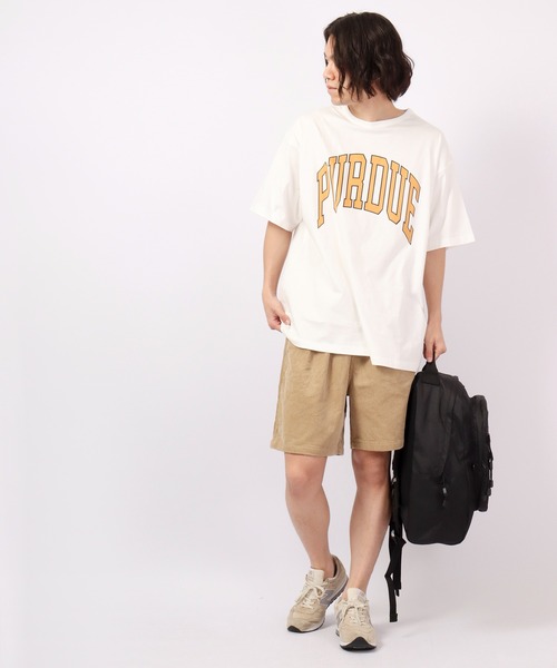 Revo.(レボ)の「Revo. USAコットン×リサイクルコットンルーズシルエット カレッジプリントTee(Tシャツ/カットソー・メンズ・ブルー系その他/ダークパープル/グリーン/ホワイト/ブラック・1/2)」の22枚目の写真