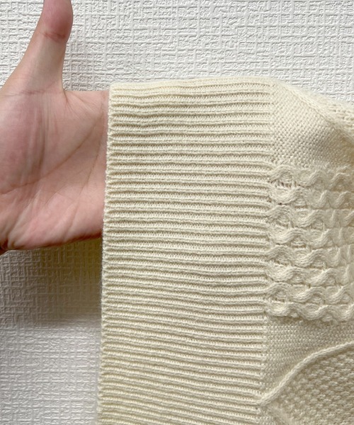 knit Jemade（ニットジェメイド）の「ハイネックケーブルニットワンピース（ワンピース・レディース・ライトブラウン/オフホワイト/カーキ・FREE）」の5枚目の写真