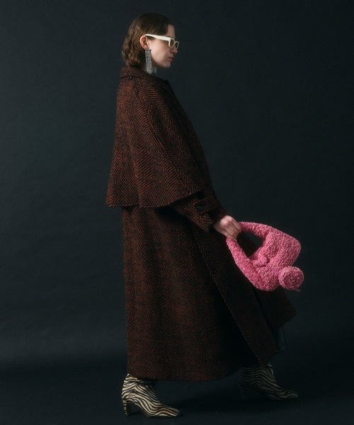 MAISON SPECIAL（メゾンスペシャル）の「ケープコート【MAISON SPECIAL/メゾンスペシャル】（ステンカラーコート・レディース・ブラウン/ブルー/ブラック/グリーン/マルチ・38/36）」の8枚目の写真