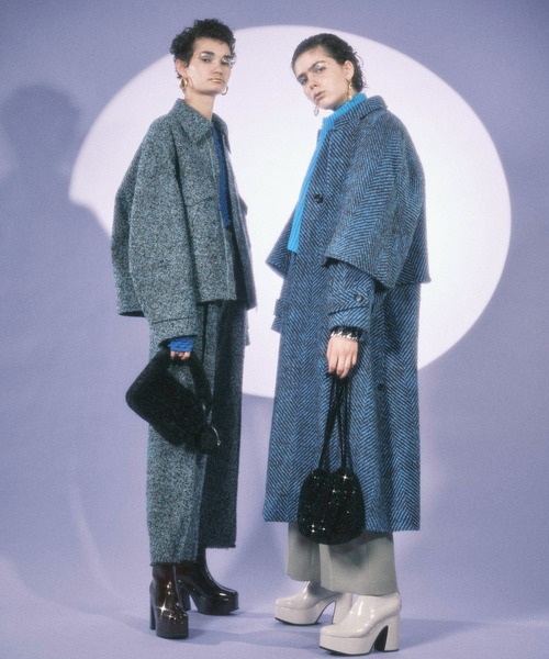 MAISON SPECIAL（メゾンスペシャル）の「ケープコート【MAISON SPECIAL/メゾンスペシャル】（ステンカラーコート・レディース・ブラウン/ブルー/ブラック/グリーン/マルチ・38/36）」の14枚目の写真