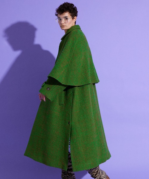 MAISON SPECIAL（メゾンスペシャル）の「ケープコート【MAISON SPECIAL/メゾンスペシャル】（ステンカラーコート・レディース・ブラウン/ブルー/ブラック/グリーン/マルチ・38/36）」の11枚目の写真