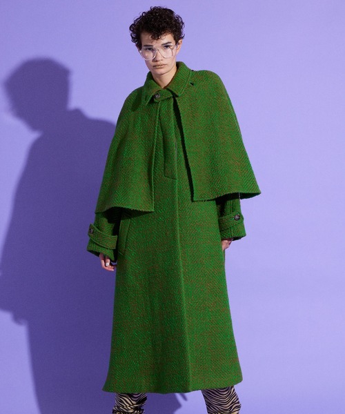 MAISON SPECIAL（メゾンスペシャル）の「ケープコート【MAISON SPECIAL/メゾンスペシャル】（ステンカラーコート・レディース・ブラウン/ブルー/ブラック/グリーン/マルチ・38/36）」の16枚目の写真