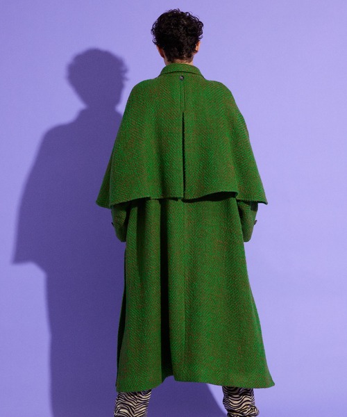 MAISON SPECIAL（メゾンスペシャル）の「ケープコート【MAISON SPECIAL/メゾンスペシャル】（ステンカラーコート・レディース・ブラウン/ブルー/ブラック/グリーン/マルチ・38/36）」の9枚目の写真